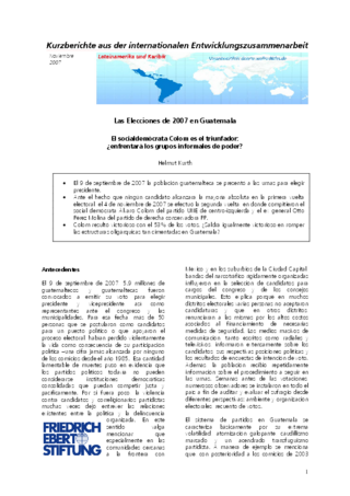 Las elecciones de 2007 en Guatemala