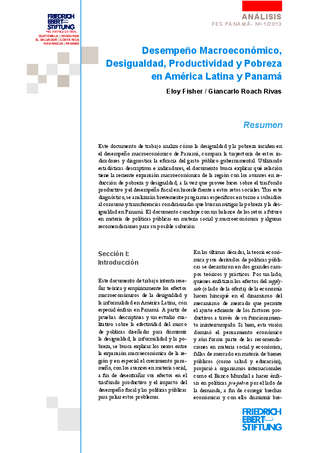 Desempeño macaroeconómico, desigualdad, productividad y pobreza en América Latina y Panamá