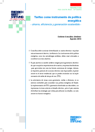 Tarifas como instrumento de política energética