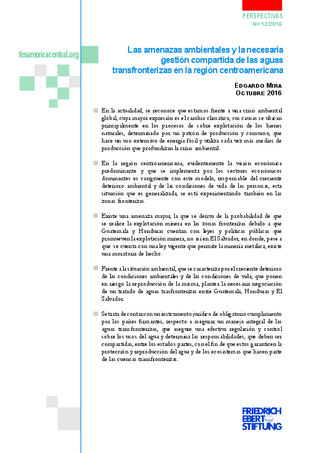 Las amenazas ambientales y la necesaria gestión compartida de las aguas transfronterizas en la región centroamericana