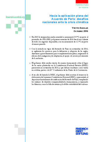 Hacia la aplicación plena del Acuerdo de París