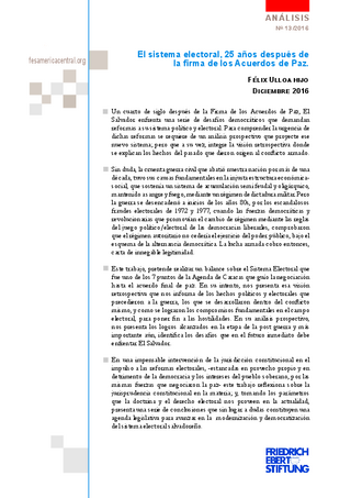 El sistema electoral, 25 años después de la firma de los Acuerdos de Paz
