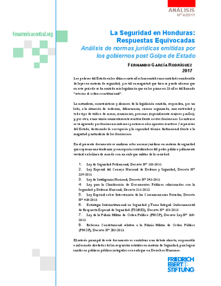 La seguridad en Honduras: Respuestas equivocadas