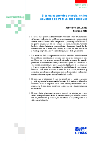El tema económico y social en los acuerdos de paz