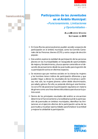 Participación de las juventudes en el ámbito municipal