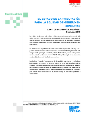 El estado de la tributación para la equidad de género en Honduras